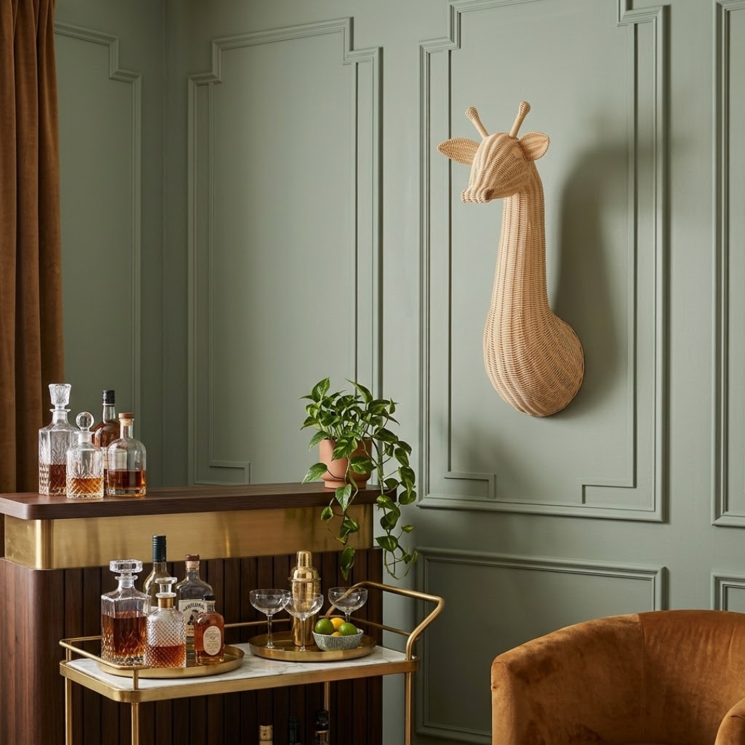 Auru Wall Accent Giraffe shown in a Calmistry room setting